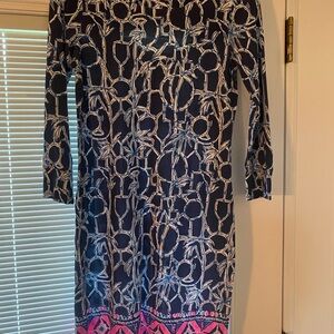 Lilly Pulitzer Black and White Sheath Midi Dress